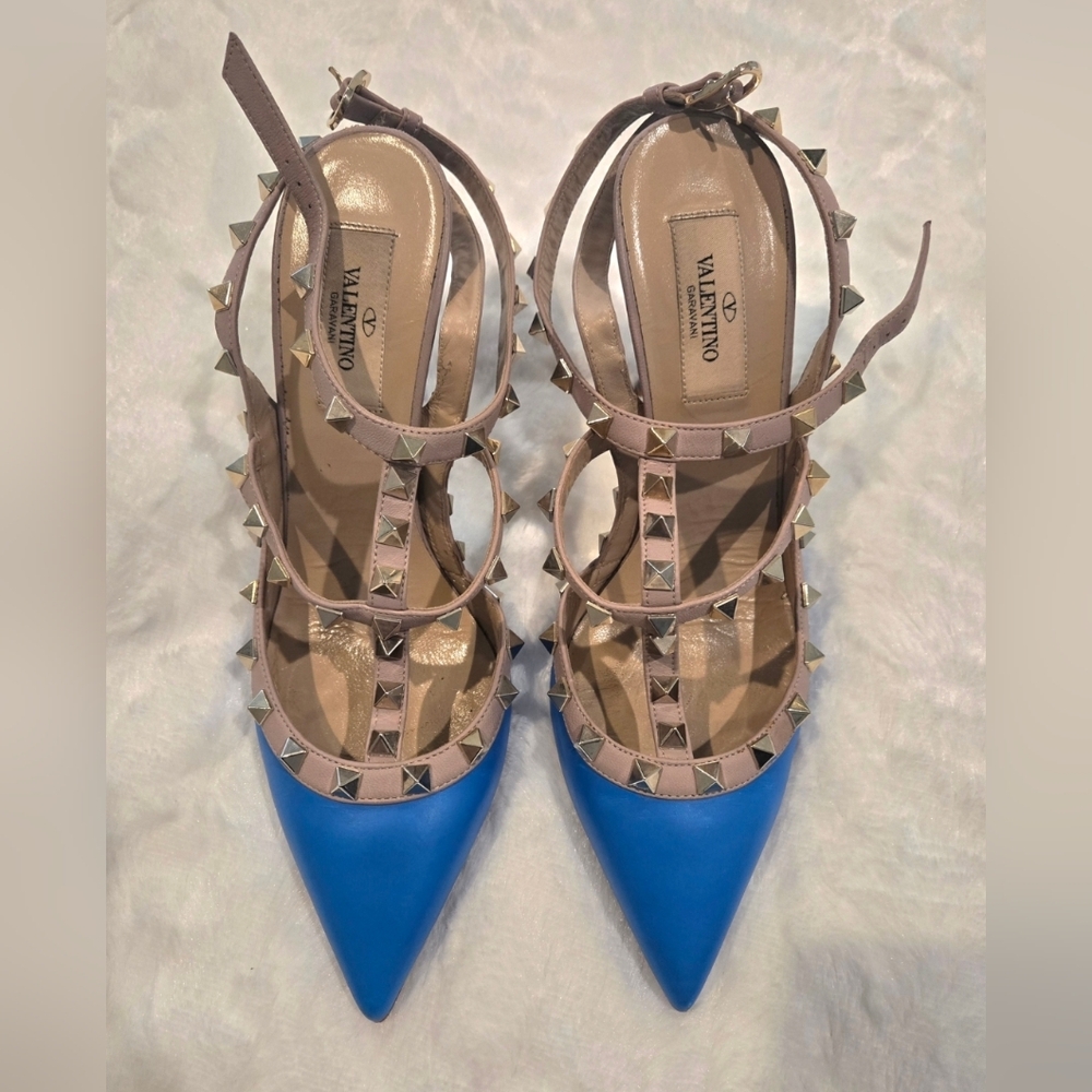 Valentino Rockstud Blue Heels 38.5